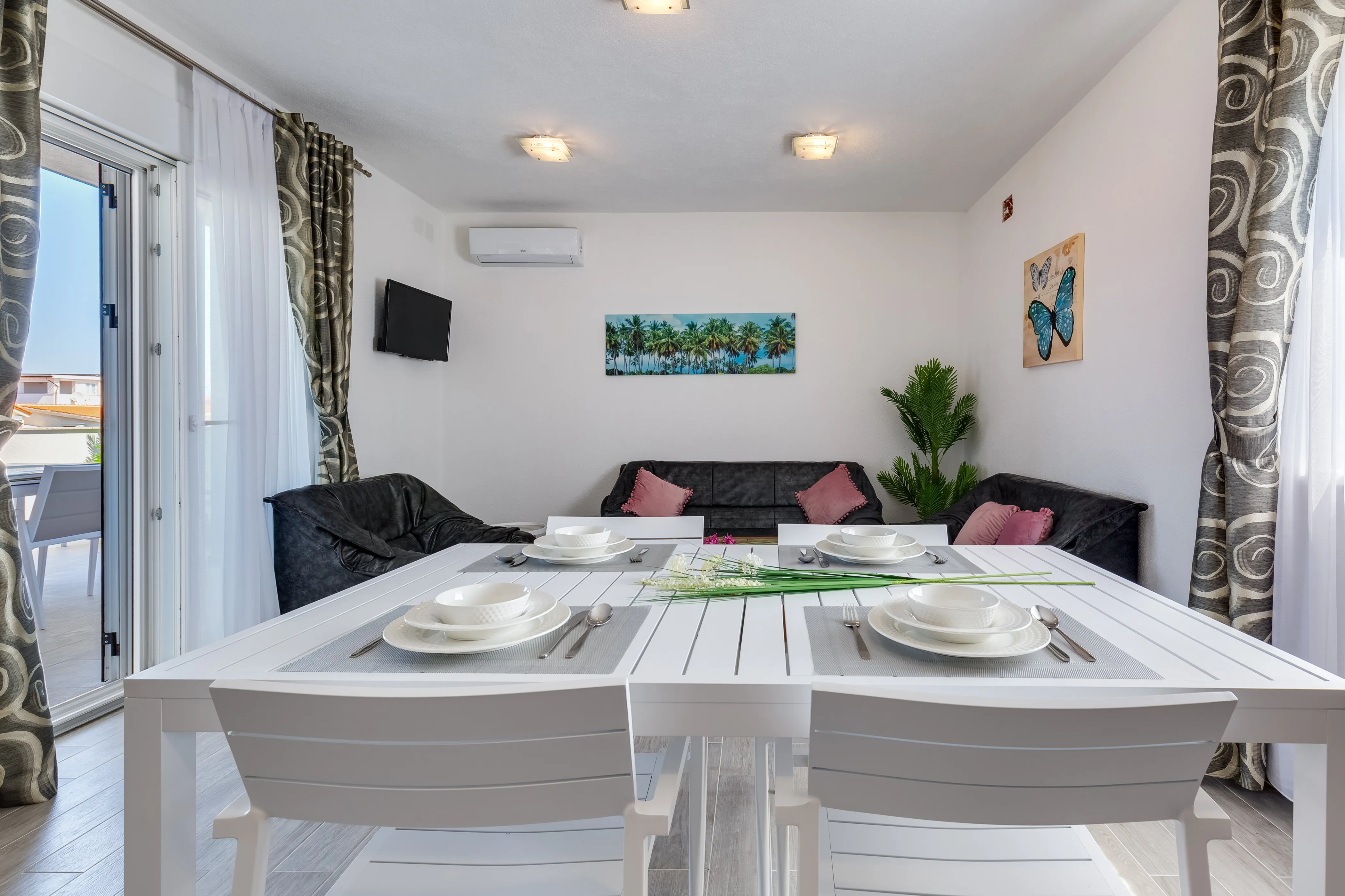 Living room of the three bedroom apartment